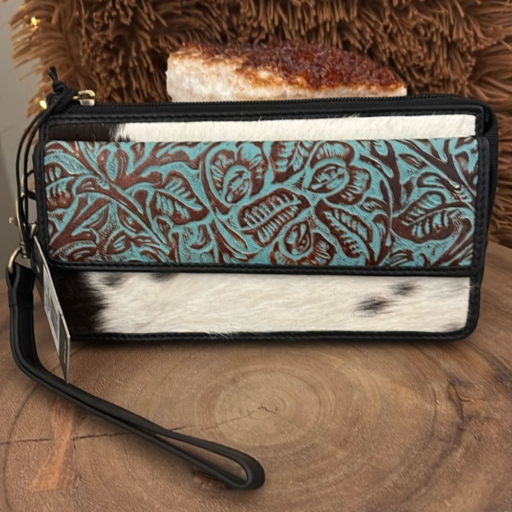 Myra Bag Kettle Hill Hand-Tooled Banded Wallet